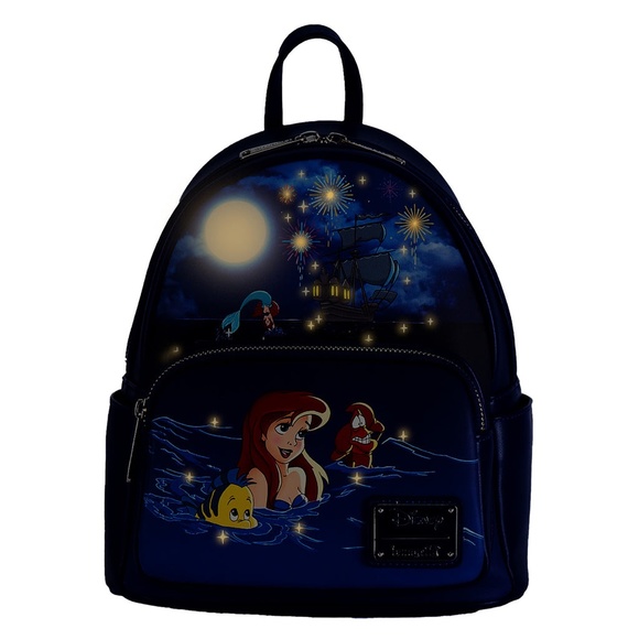 Loungefly The Little Mermaid Ariel Fireworks Glow and Light Up Mini Backpack - Picture 5 of 5